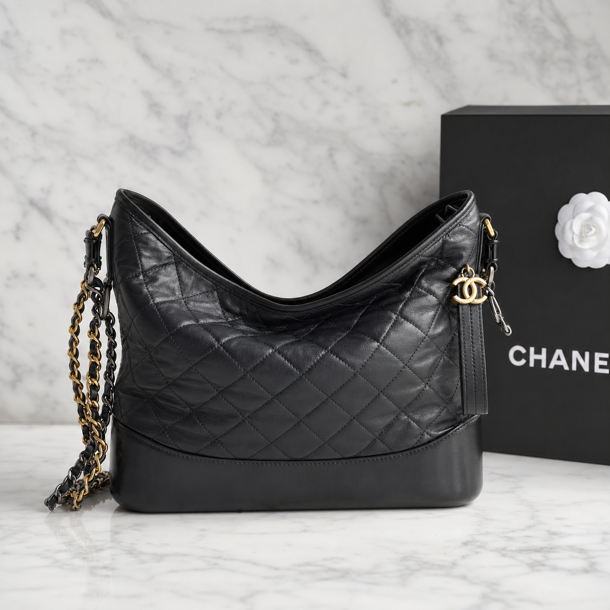 Chanel Gabrielle Hobo — Small (Black Leather)
