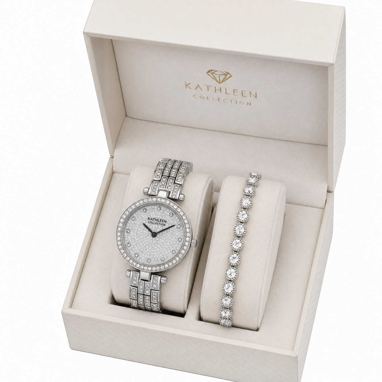 Crystal Watch & Bracelet Gift Set