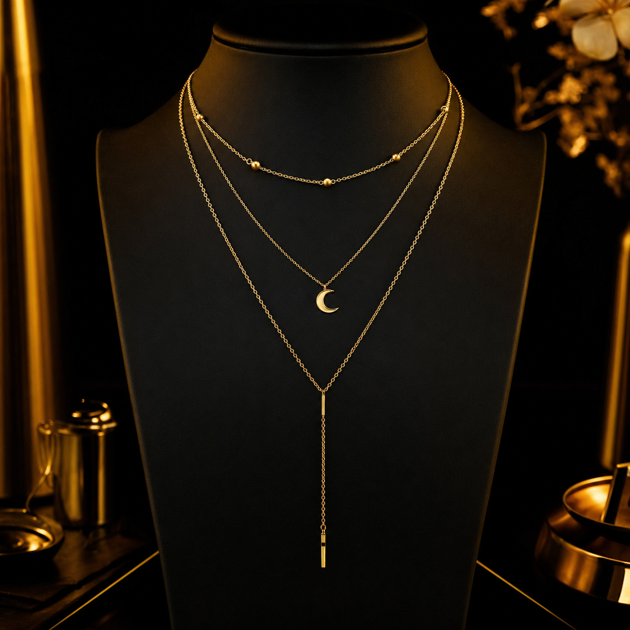 18K Gold-Plated Layered Necklace Set