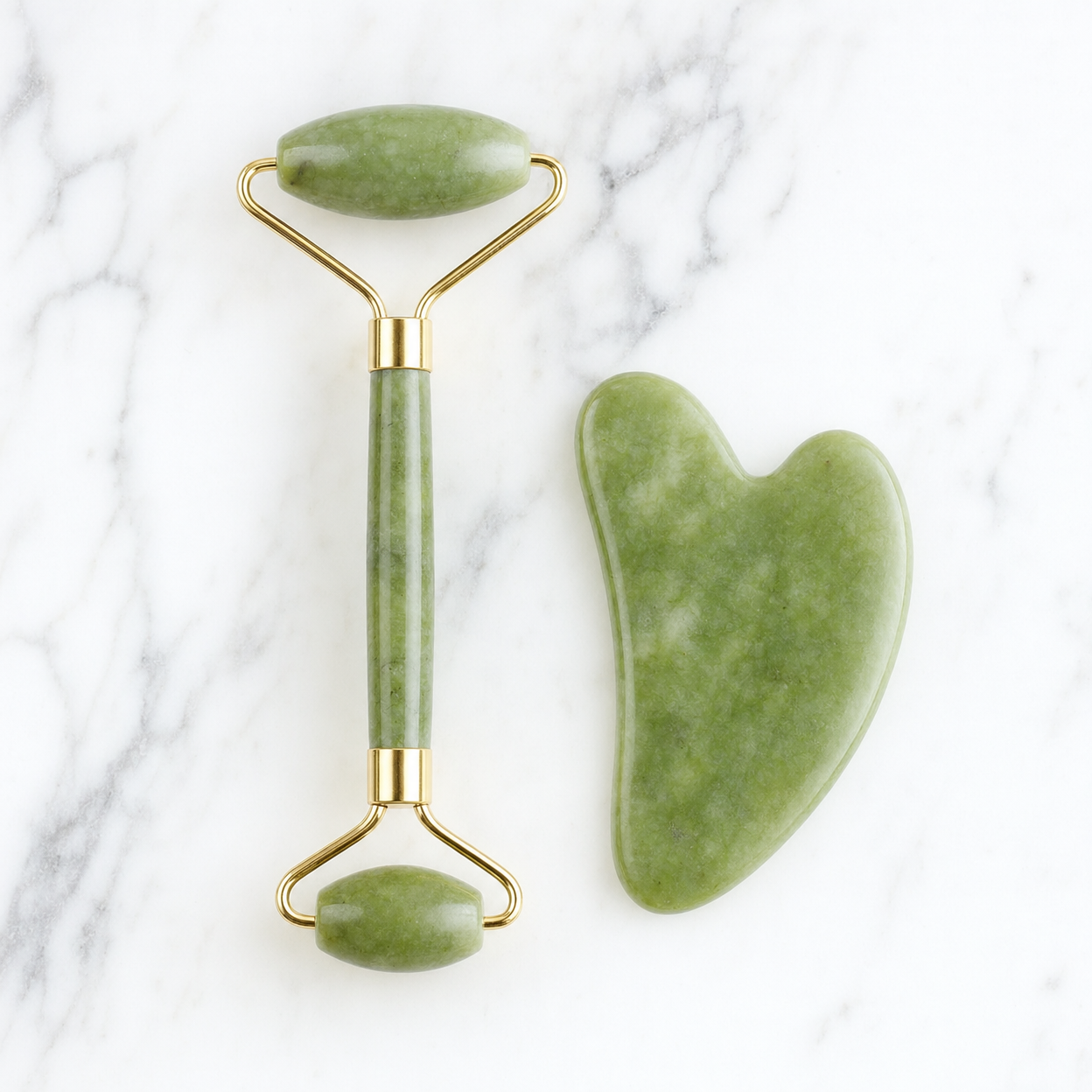Jade Gua Sha & Roller Set