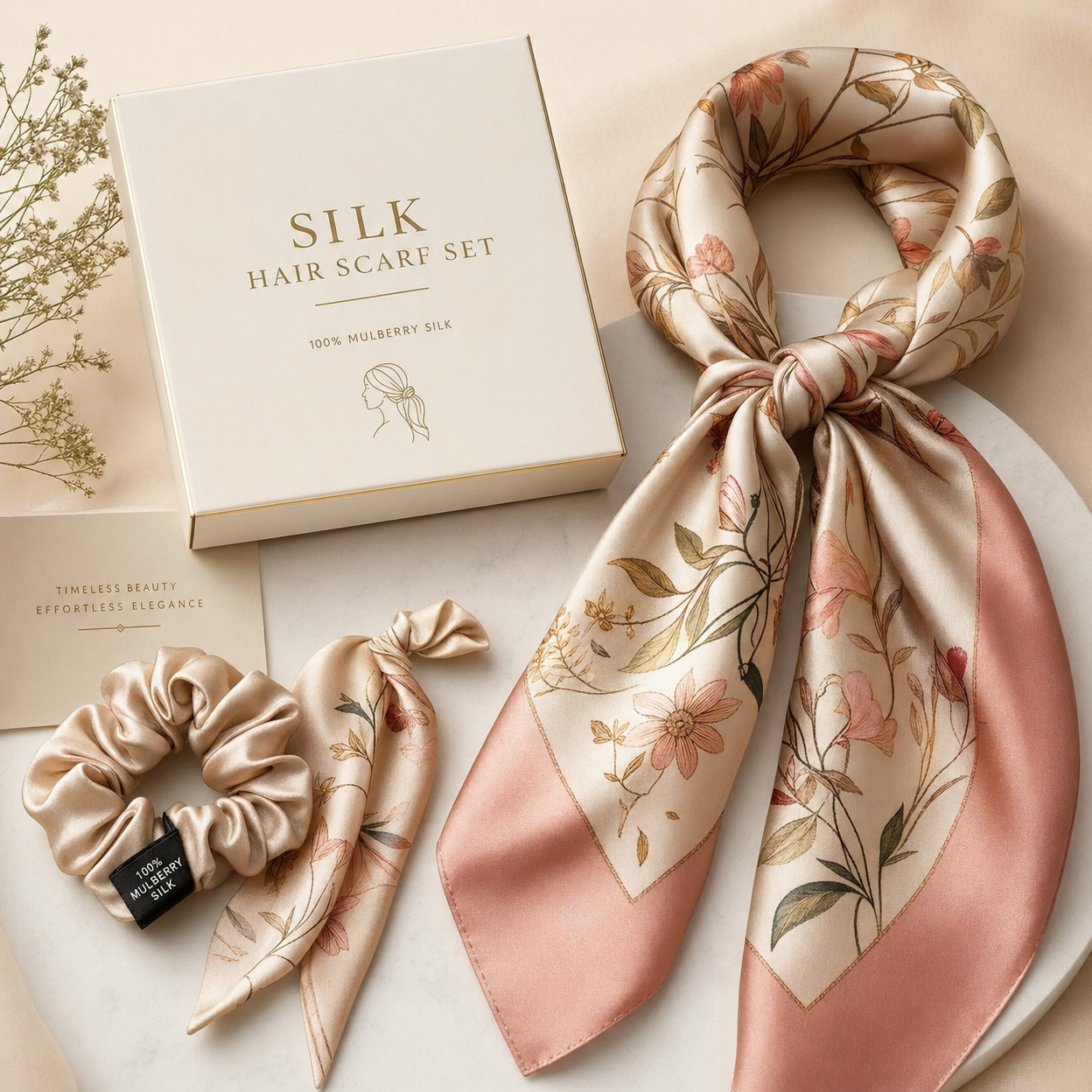 Silk Hair Scarf Set
