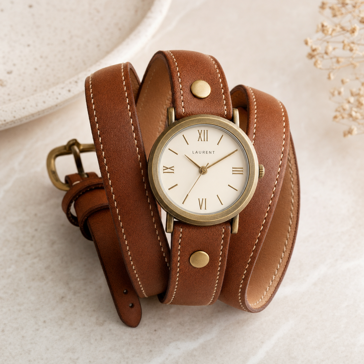 Leather Wrap Watch
