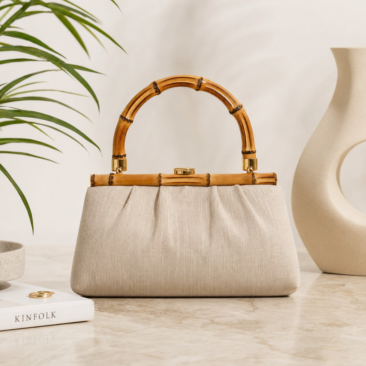 Bamboo Handle Clutch