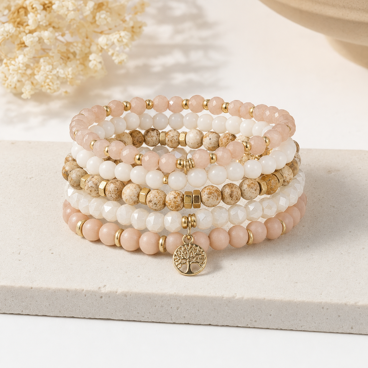 Beaded Stretch Bracelet Set