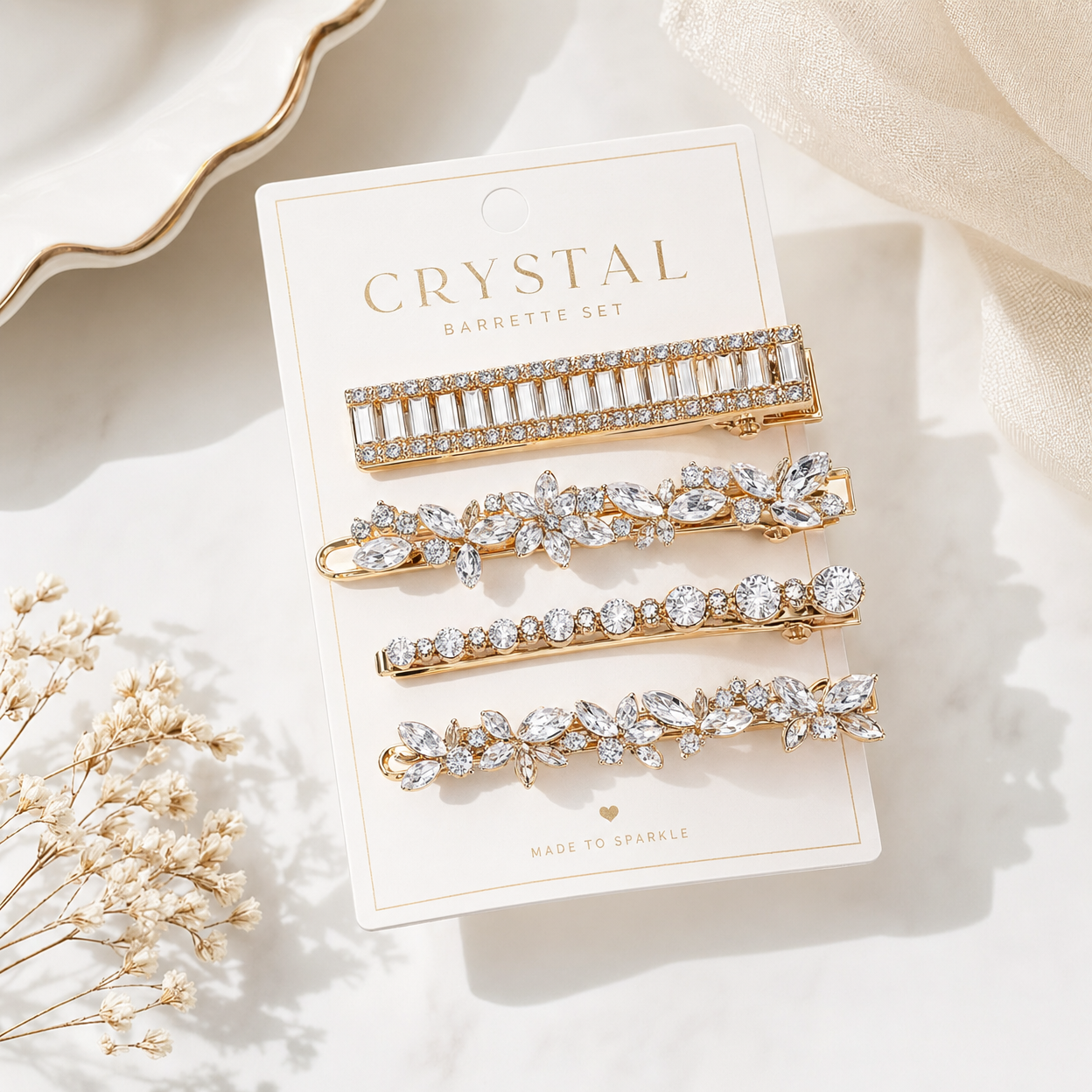 Crystal Barrette Set