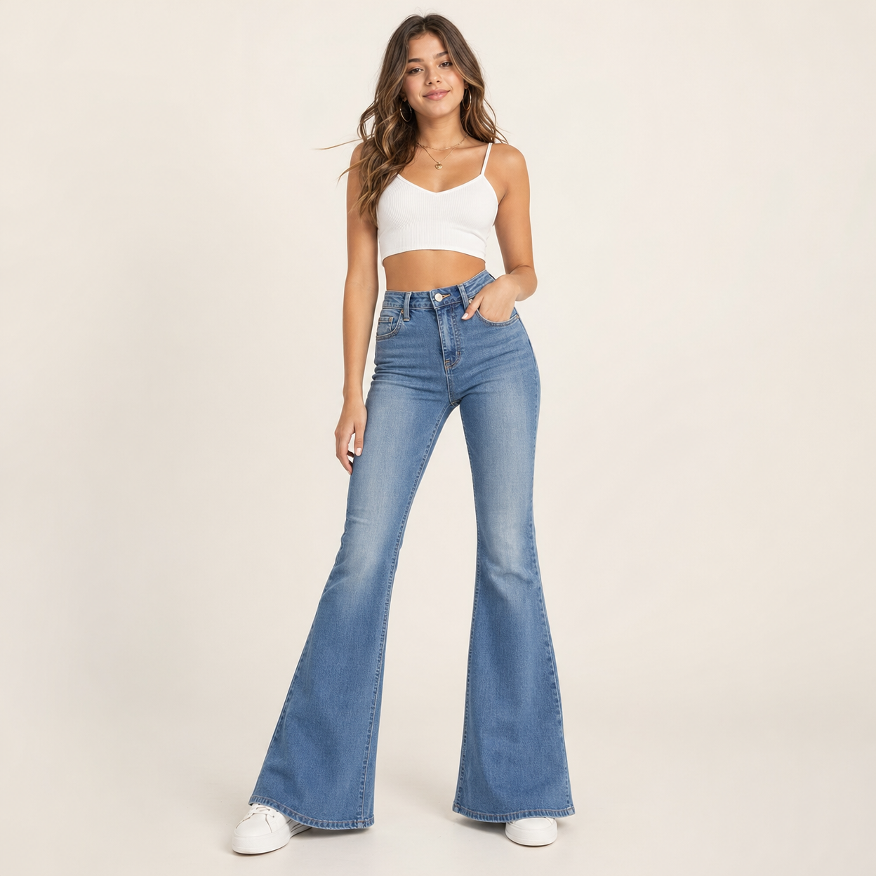 High-Waist Flare Jeans