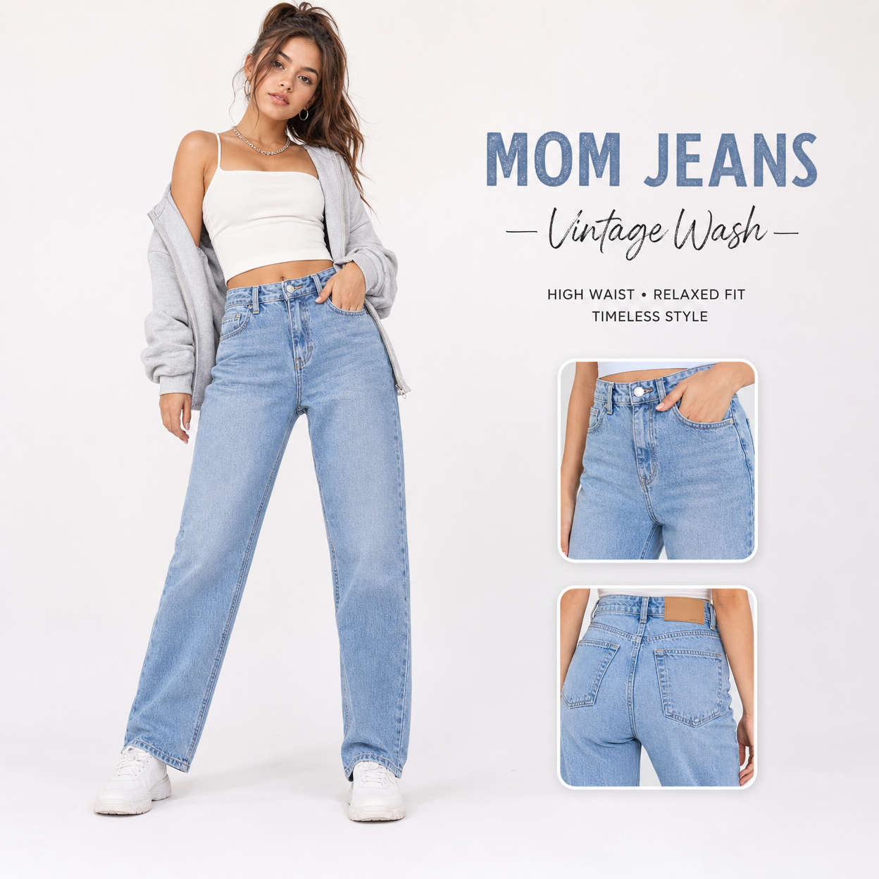 Mom Jeans Vintage Wash