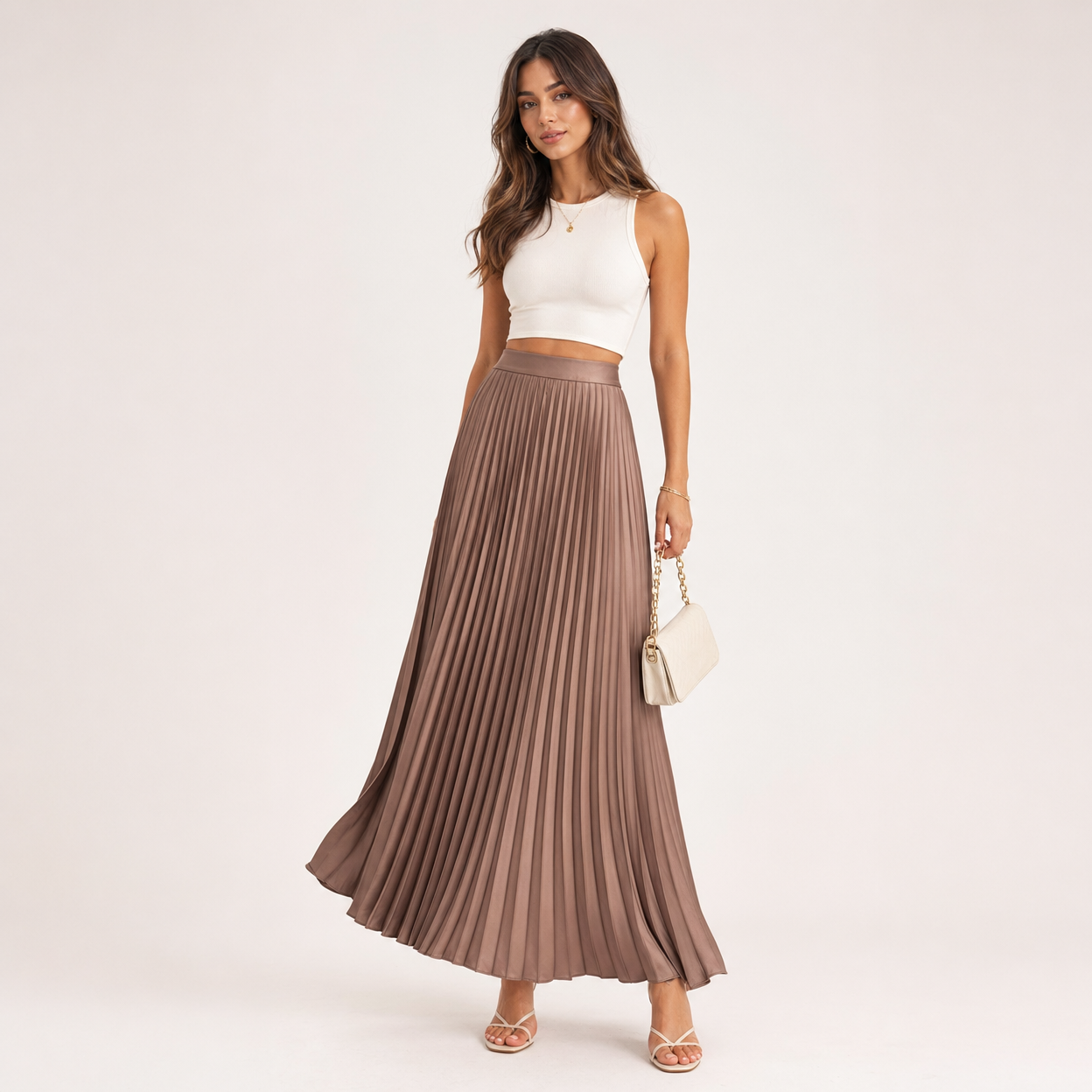 Pleated Maxi Skirt