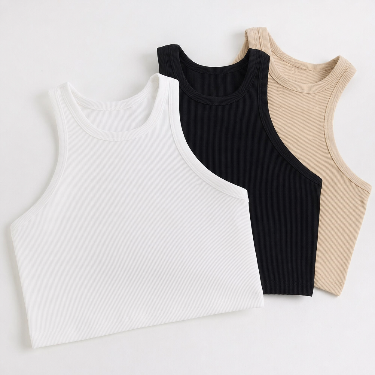 Ribbed Crop Top Set (3-Pack)